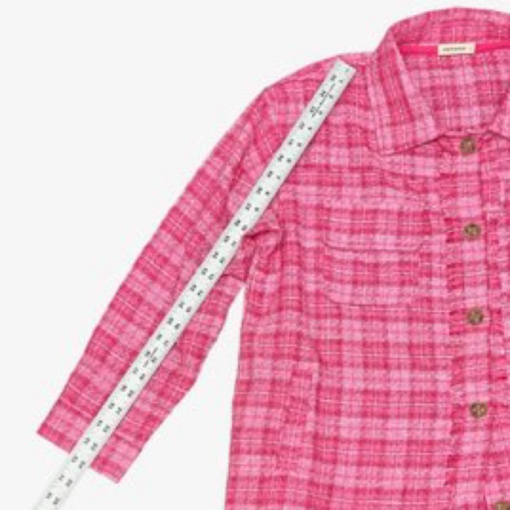And the Why Pink Long Sleeve Tweed Button Up Shirt / Size: Large / Item# 1-26394 - Picture 6 of 7